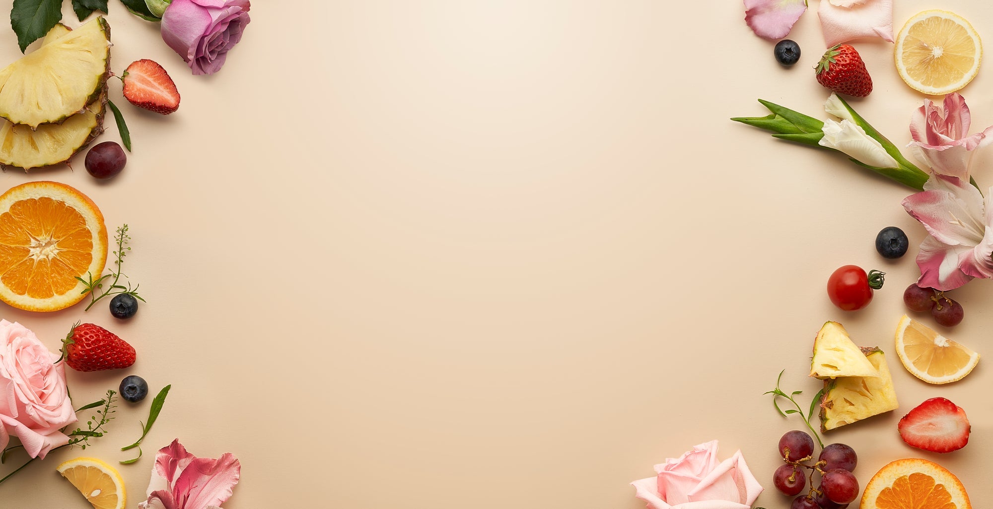 Fresh fruit and flowers